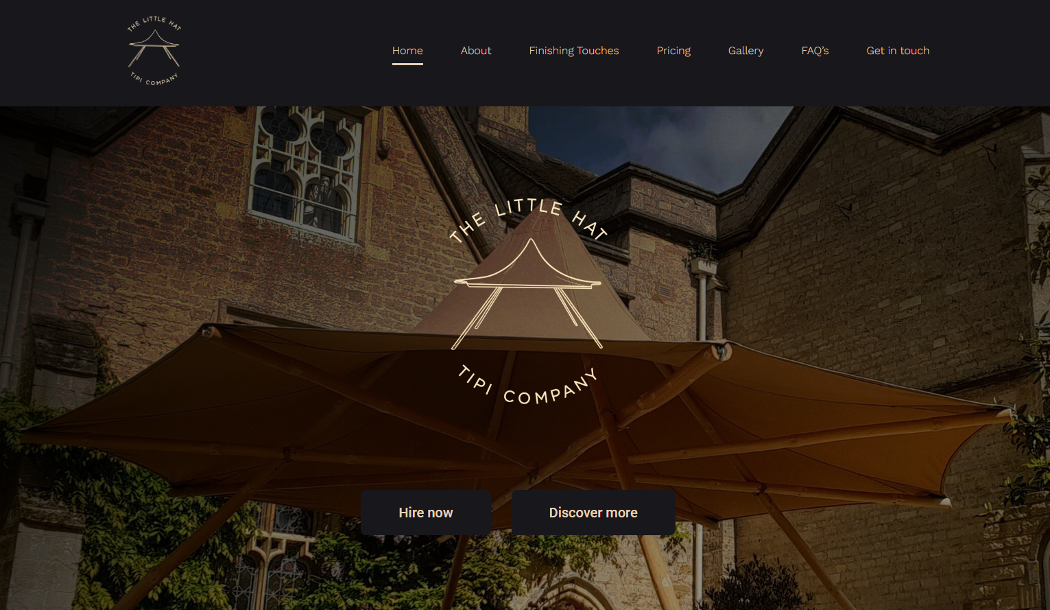 The Little Hat Tipi Company website designed by Michael Frost Digital